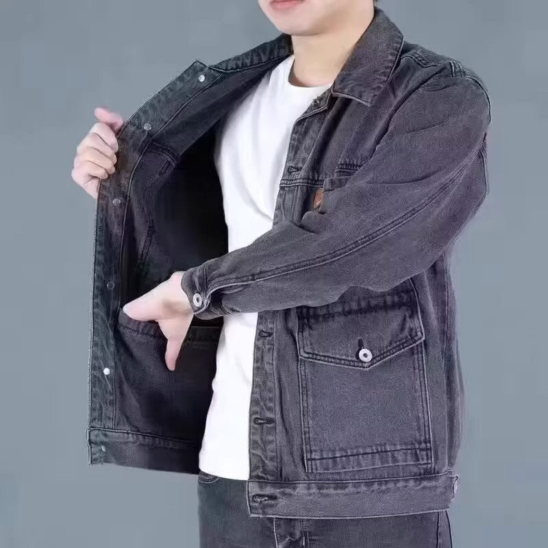 Heavyweight Denim Jacket for Men - Warm Lined Casual Outerwear