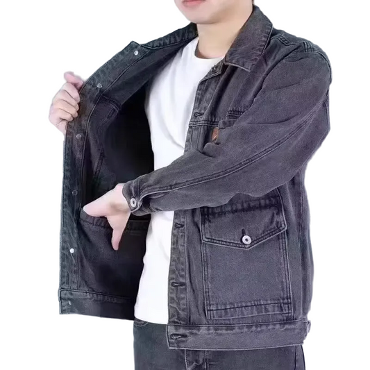 Heavyweight Denim Jacket for Men - Warm Lined Casual Outerwear