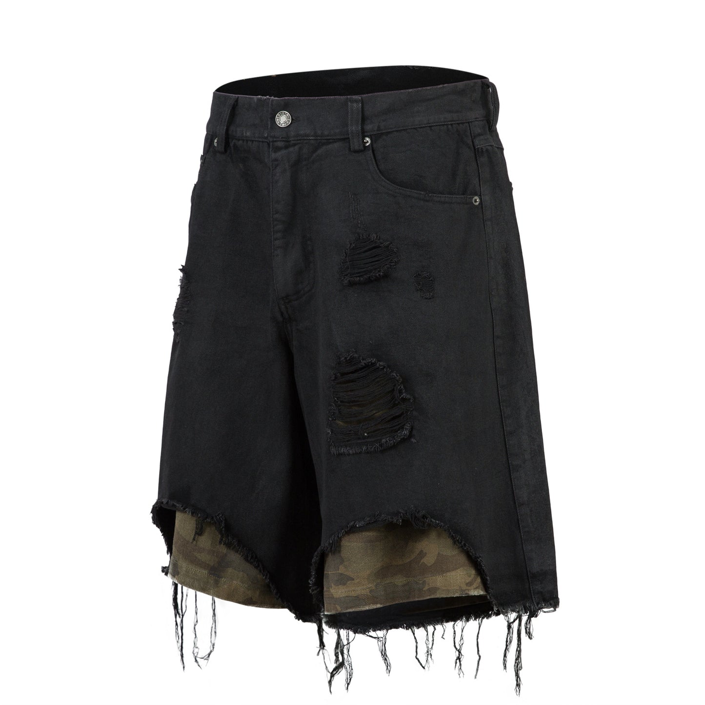 Men's Retro Distressed Wide Leg Denim Pants