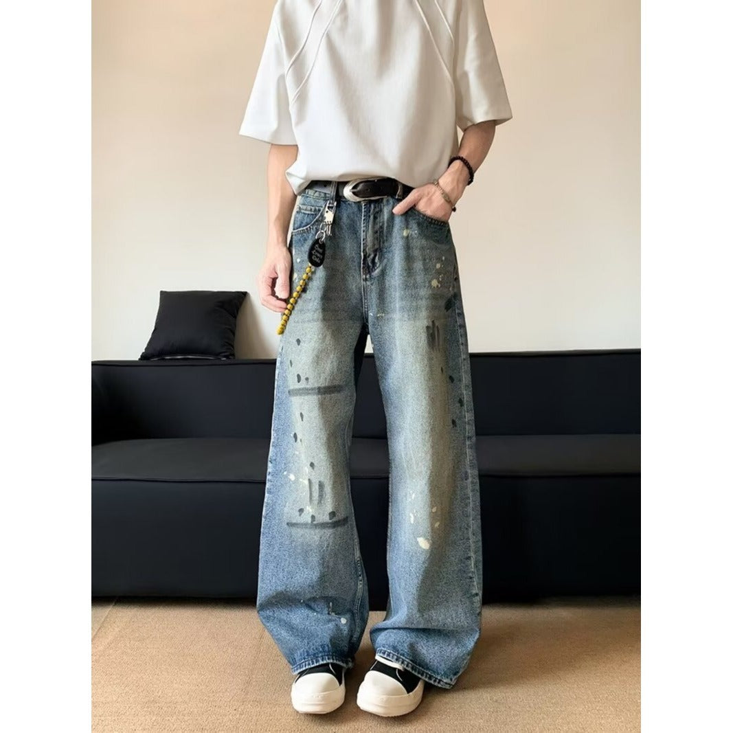 Retro Loose Straight Tube Wide Leg Pants