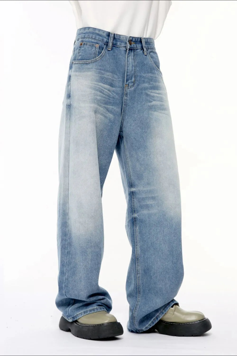 Premium Wide Leg Jeans with Pockets - Luxury Japanese Denim