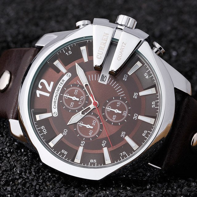 Men's Leather Waterproof Luxury Quartz Watch