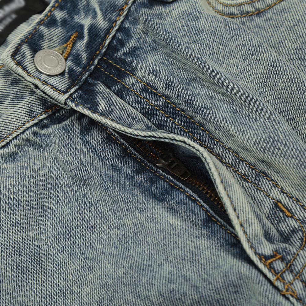 Men's Vintage Distressed Denim Flare Pants