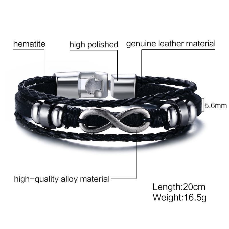 Infinity Bracelet - Genuine Leather
