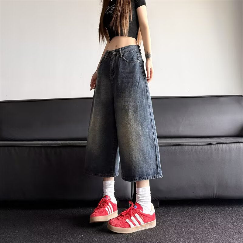 Washed Vintage Denim Shorts