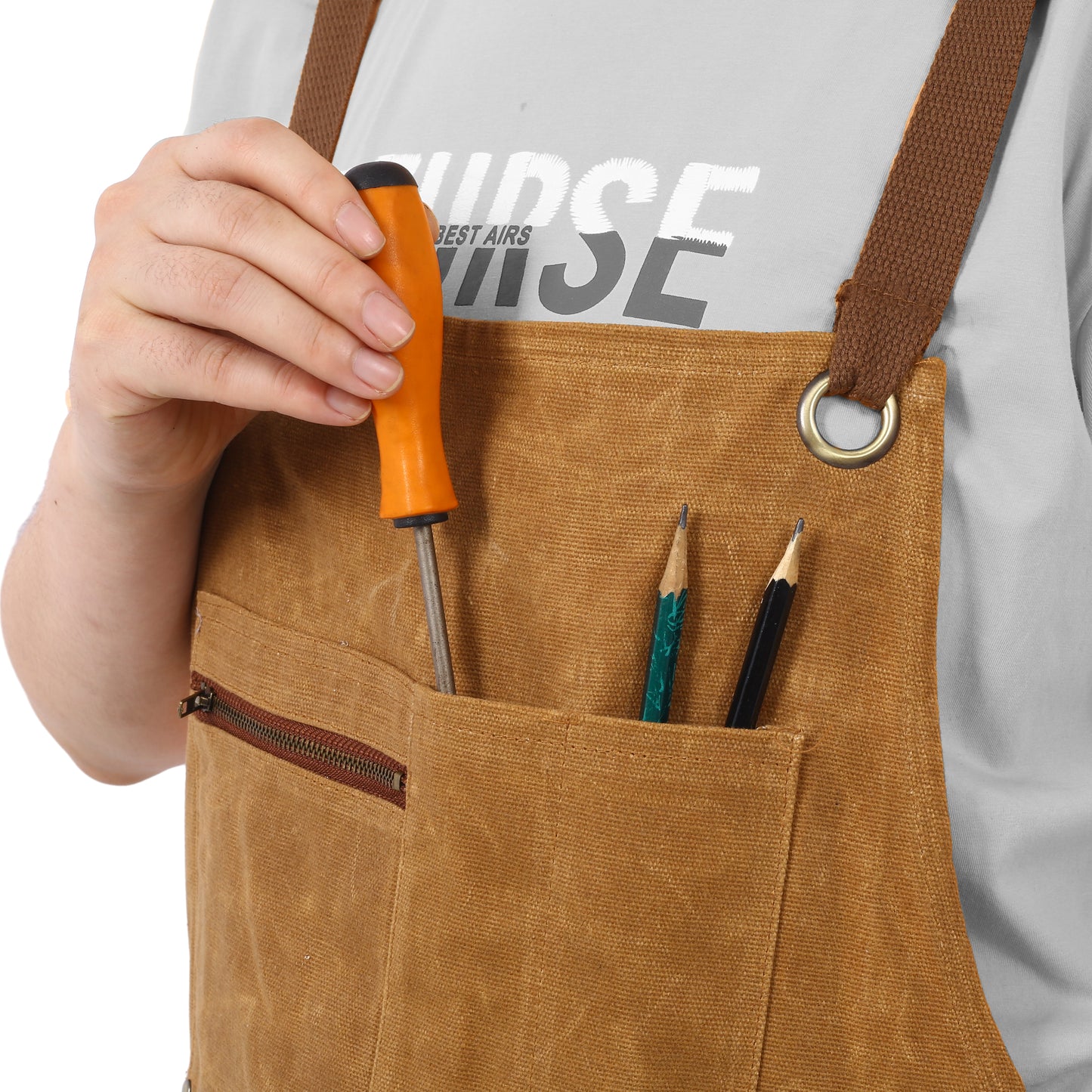 Long Heavy Duty Waxed Canvas Tool Apron