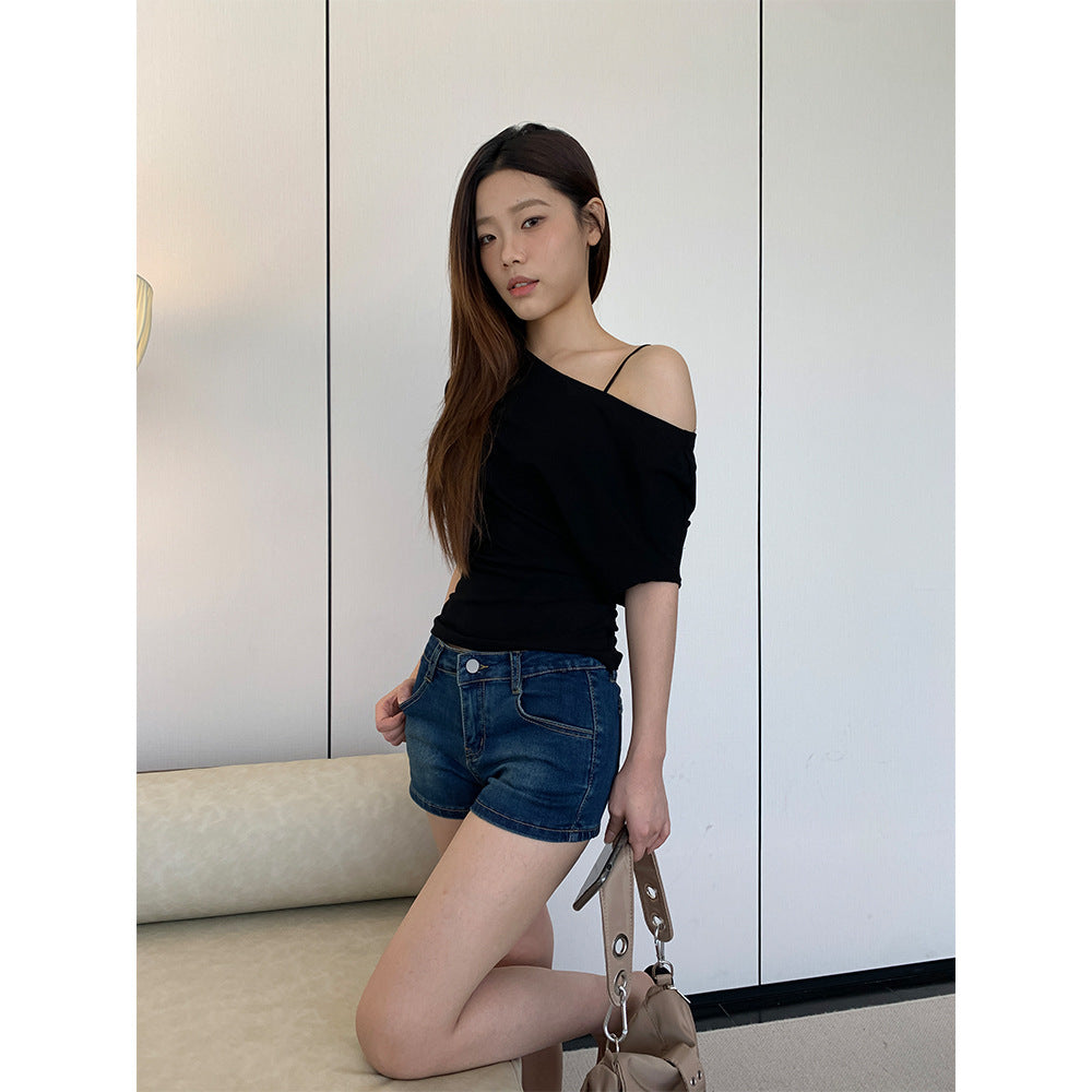 Spicy Style Women's Mini Denim Shorts - Retro Casual Hot Pants