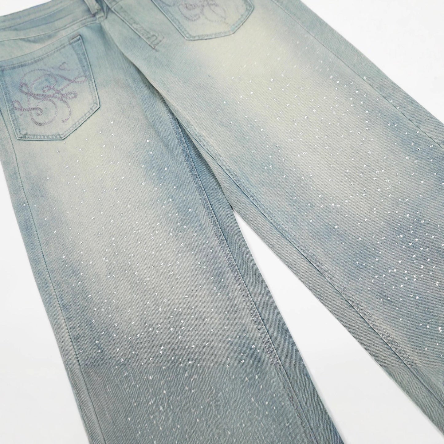 High-Street Unique Design Denim Long Pants