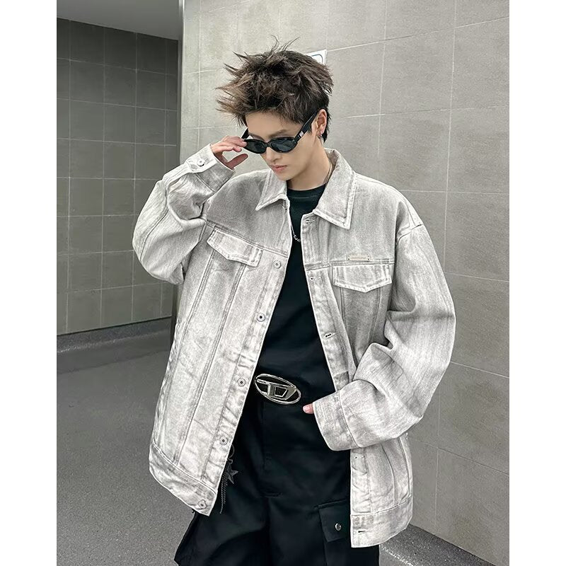 Men's Vintage Off-White Denim Jacket