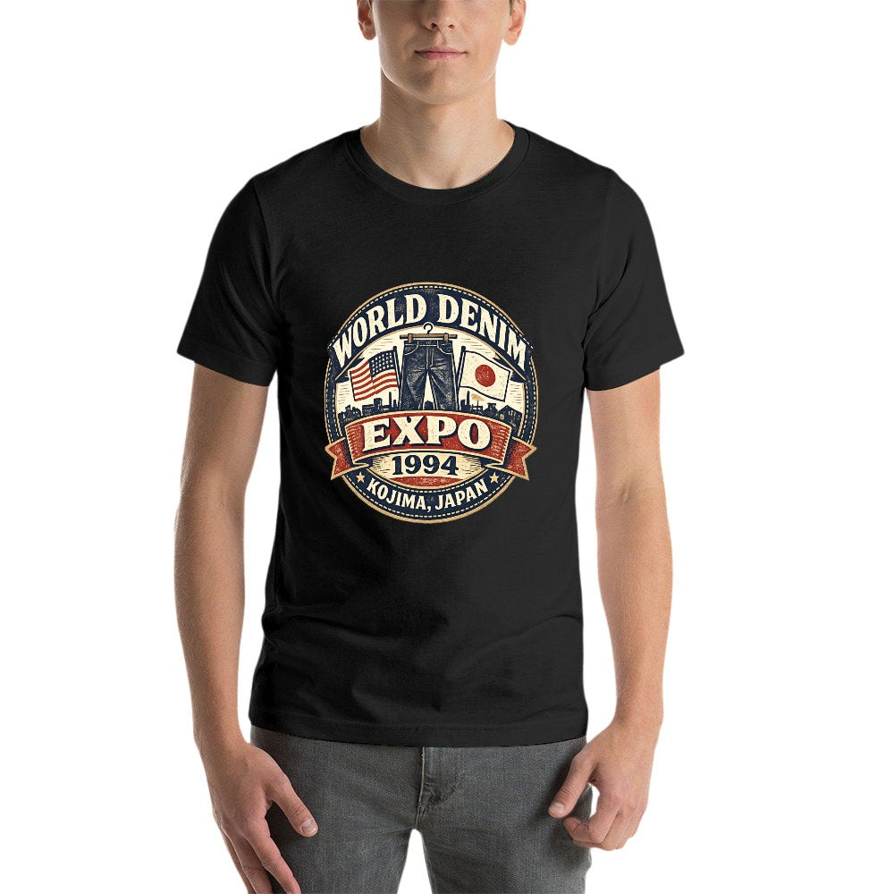 World Denim Expo 1994  Short Sleeve Cotton T Shirt - Black