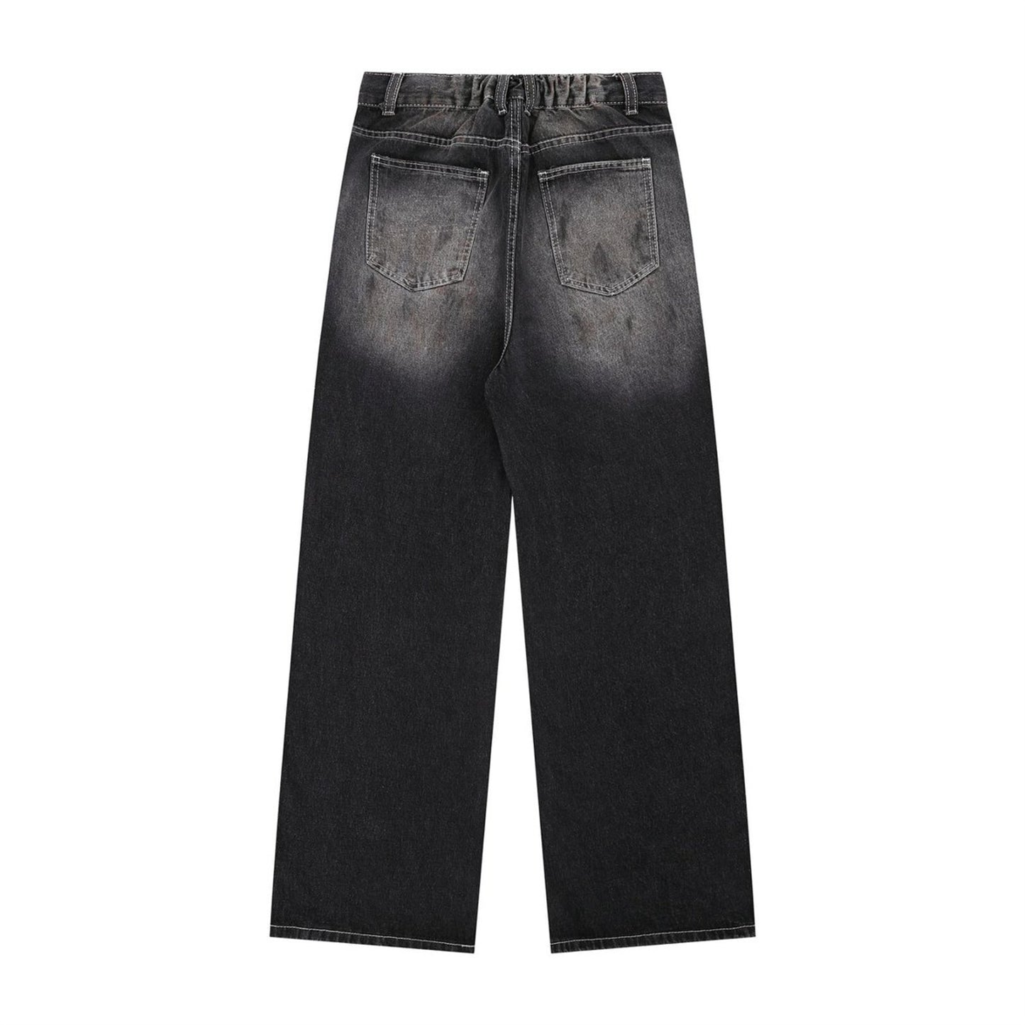 Washed Straight Jeans for Men - Loose Slimming Design Trousers