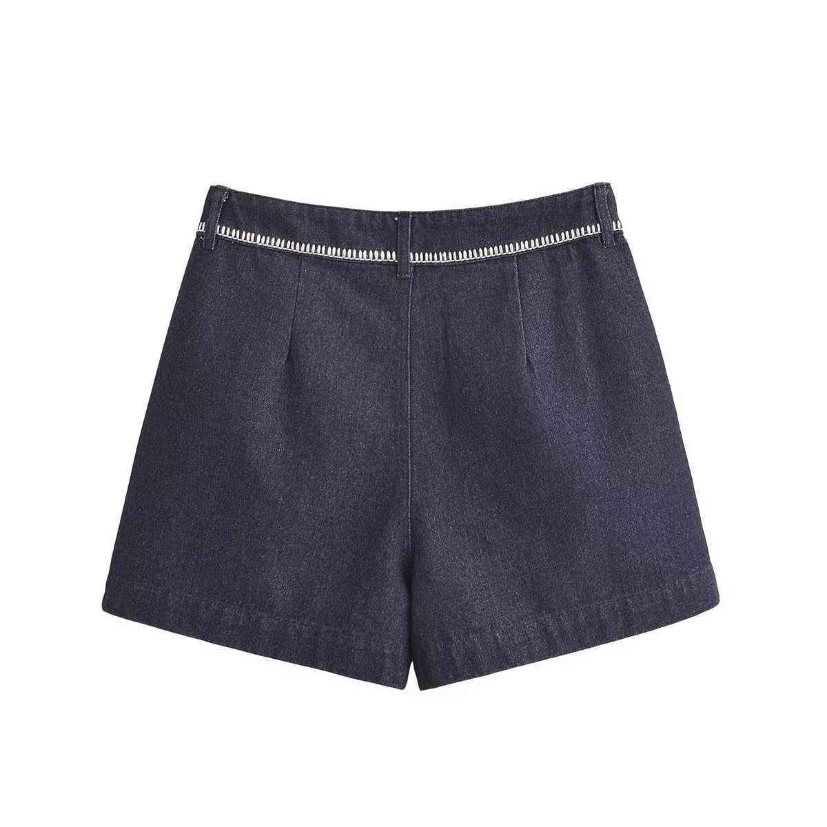 Women's Summer Denim Shorts - Dark Blue