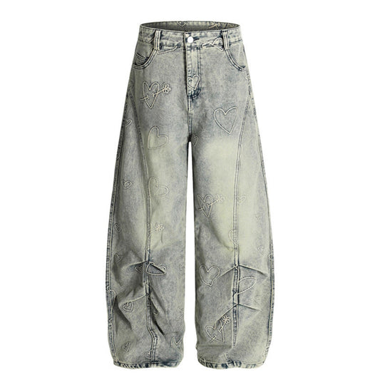 Love Embroidered Jeans - Premium Japanese Denim