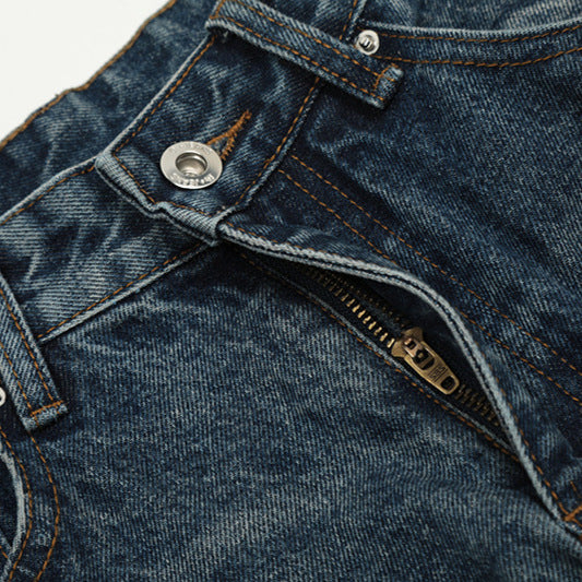 Ice Blue Lightning Burst Denim Jeans - Premium Japanese Craftsmanship