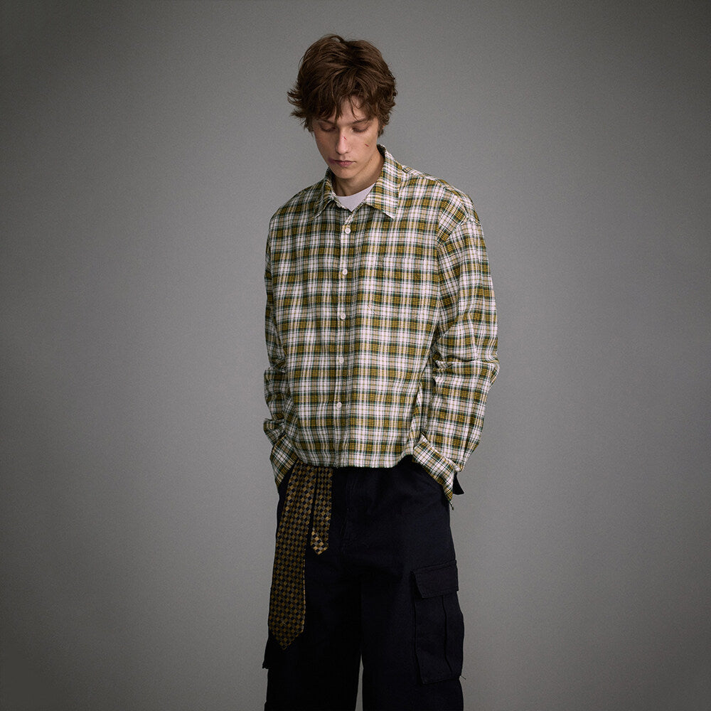 Plaid Long Sleeved Shirt for Men and Women