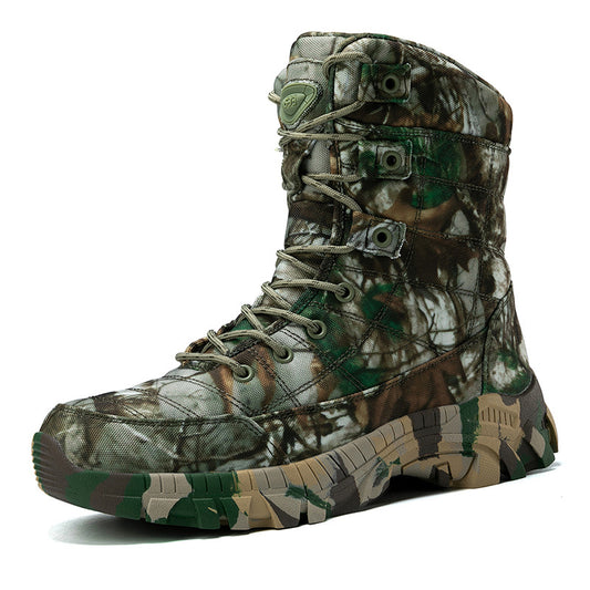 High Top Outdoor Camouflage Boots for Men - Hiking Training Boots