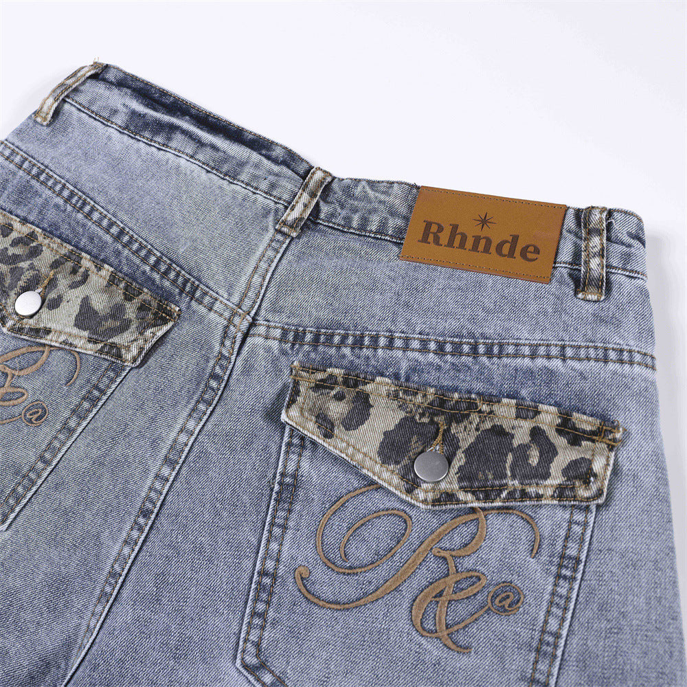 Men's Loose Mid-Rise Cotton Denim Shorts — Blue Street Style