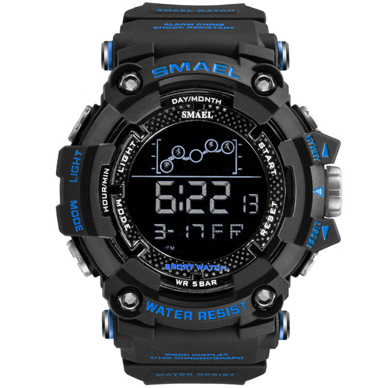 Waterproof Multifunctional Men's Sports Watch Trend Large Dial Electronic Watch