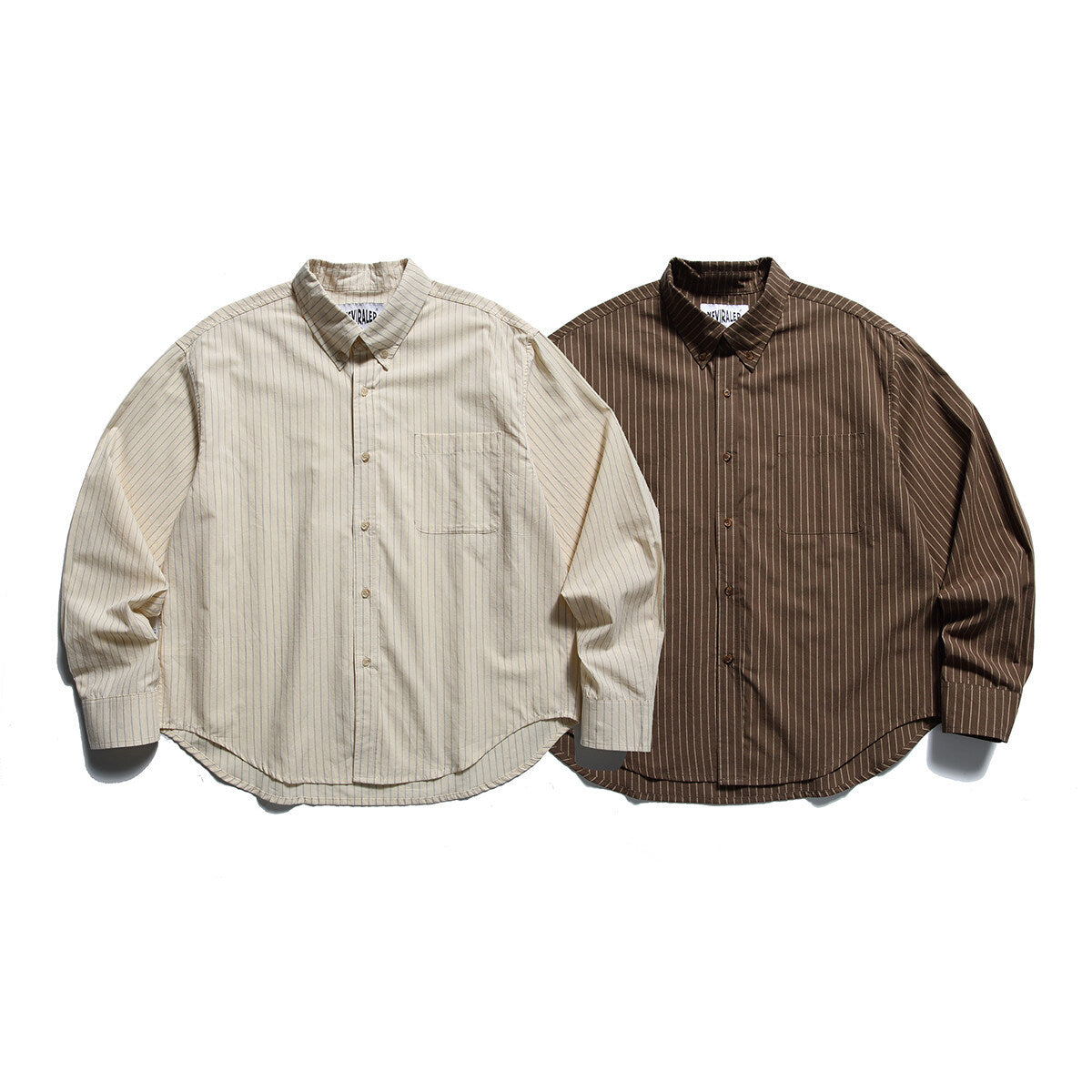 Long Sleeved Striped College Shirt for Men and Women