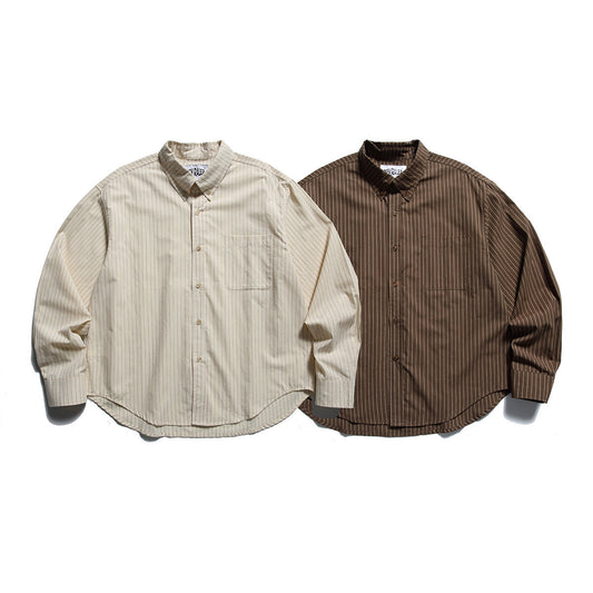Long Sleeved Striped College Shirt