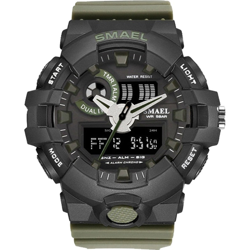 Men's Sport Military Watch - Digital LED 50m Waterproof Up To 50m