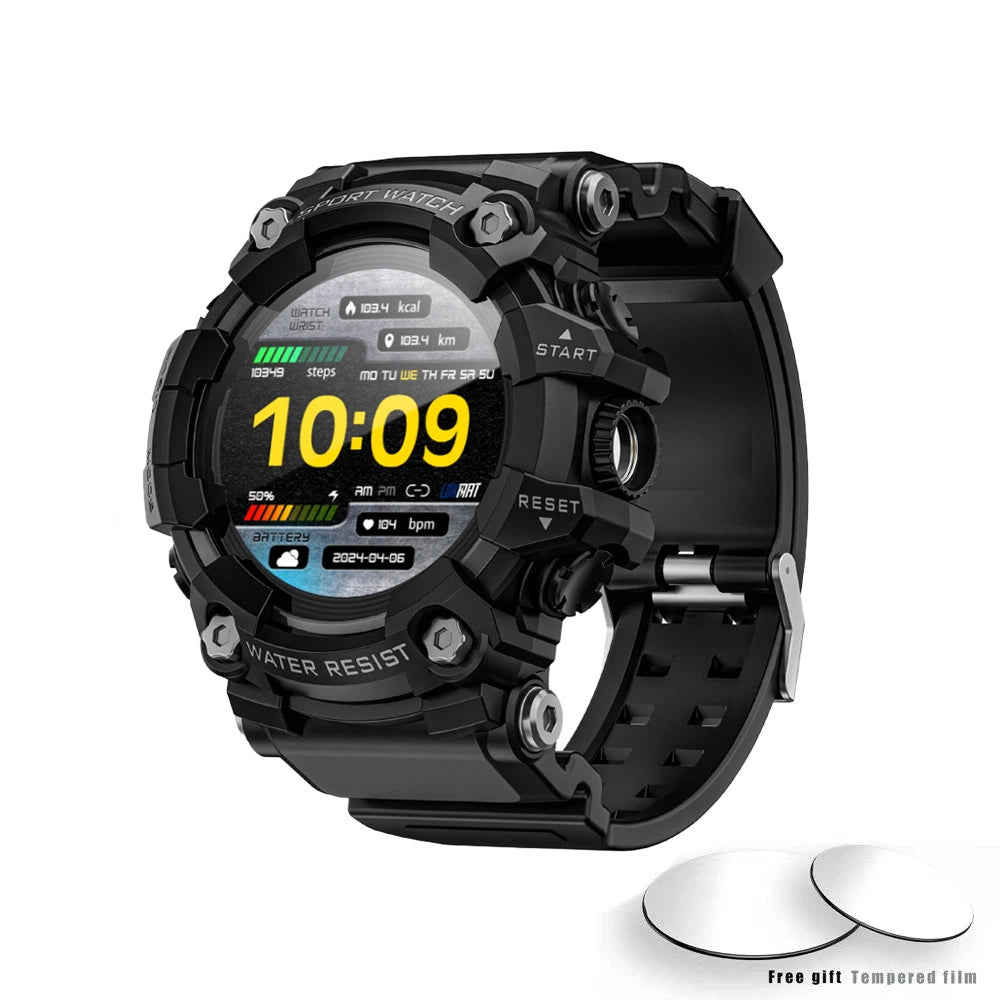 Outdoor Sports Smartwatch – Bluetooth, Compass, Music, Flashlight
