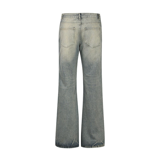 Loose Vibe Flare Jeans for Women in Washed Denim