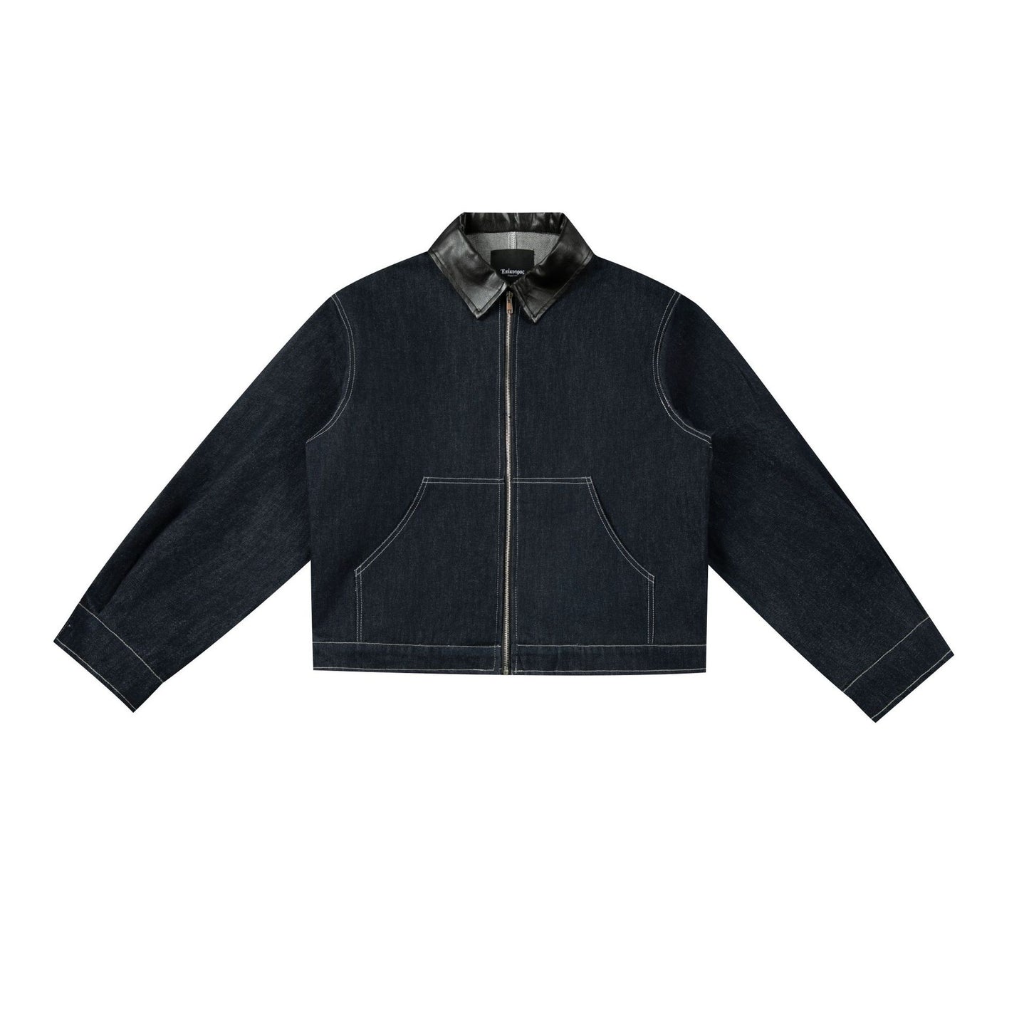 Patchwork Turn-Down Collar Denim Jacket