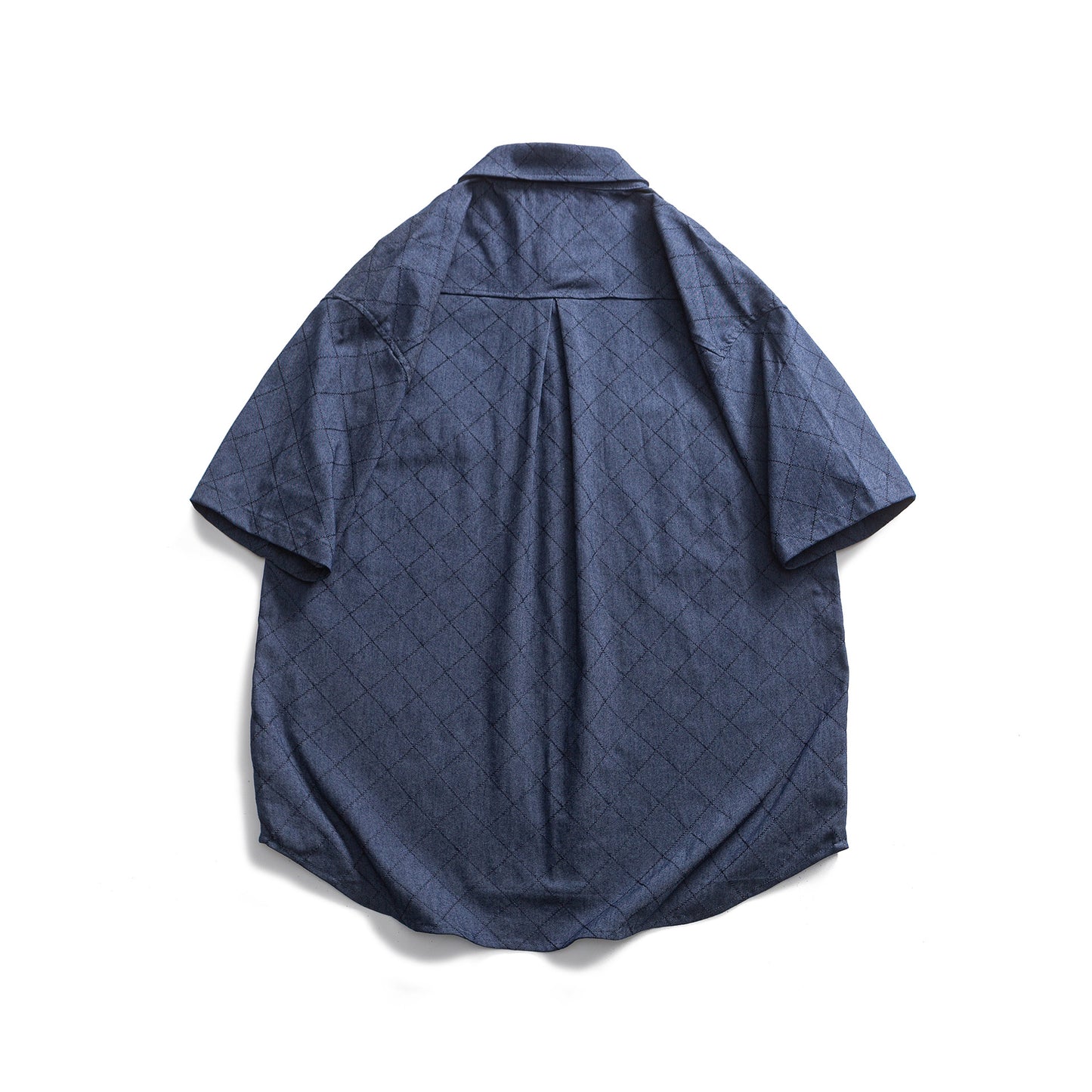 Loose Checkered Embroidered Short Sleeved Shirt