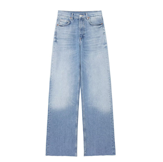 Casual Loose Commuter Denim Pants with Style Design Sense