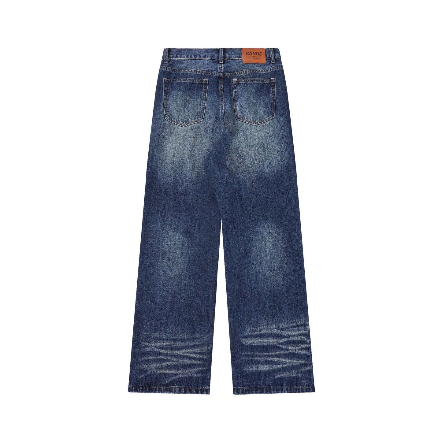 Unisex Vintage Washed Denim Pants - Loose Wide Leg Trousers