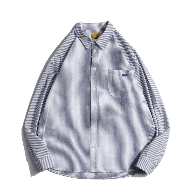 Striped Lapel Shirt for Men and Women