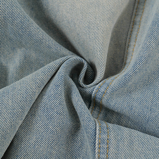 Premium Washed Jeans with Loose Fit and Straight Leg