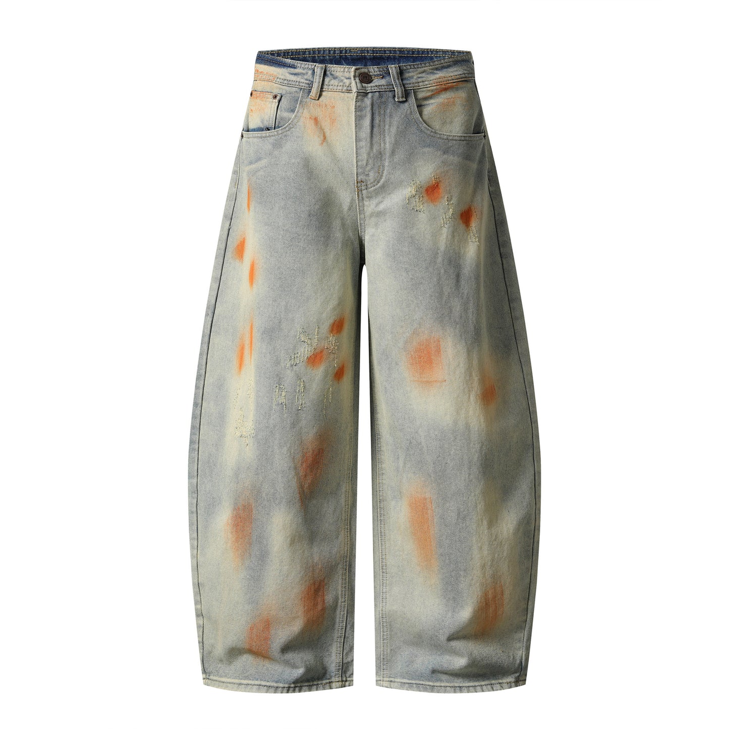 Unisex Retro Distressed Flared Denim Pants