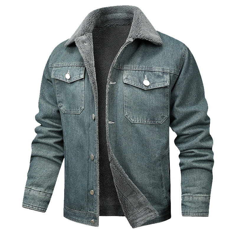 Men's Fleece Lined Denim Jacket -  Casual Workwear