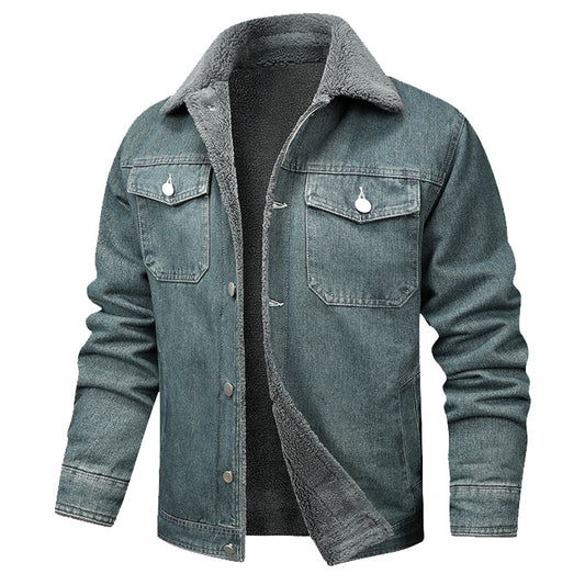 Men's Fleece Lined Denim Jacket -  Casual Workwear