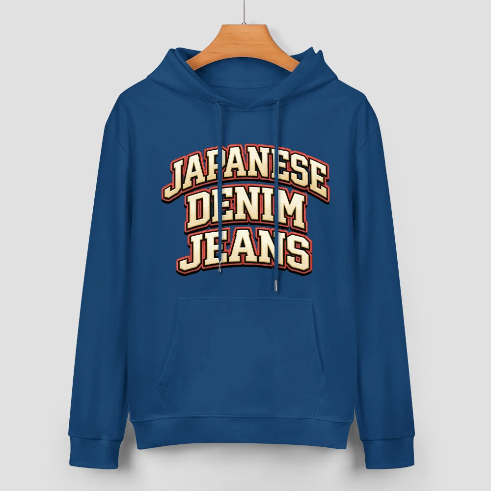 Japanese Denim University Hoodie - Dark Blue