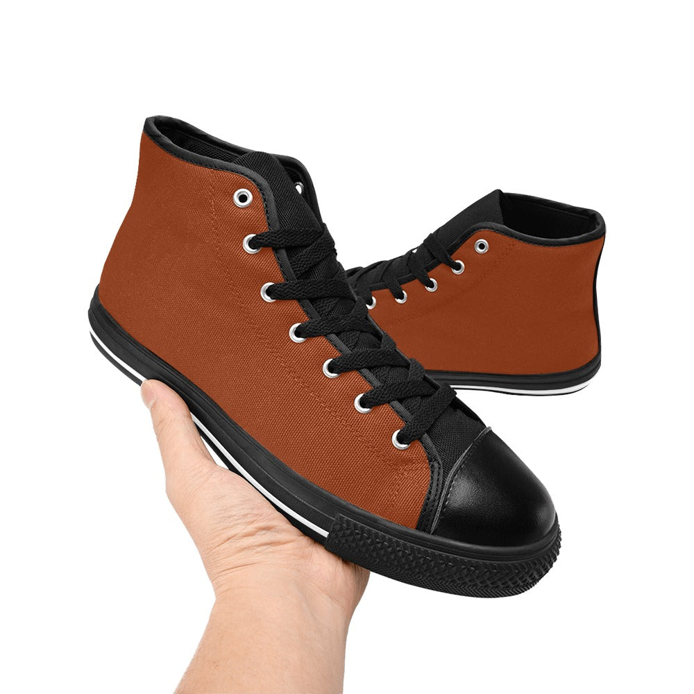 High Top Canvas Men's Shoes - Burnt Orange