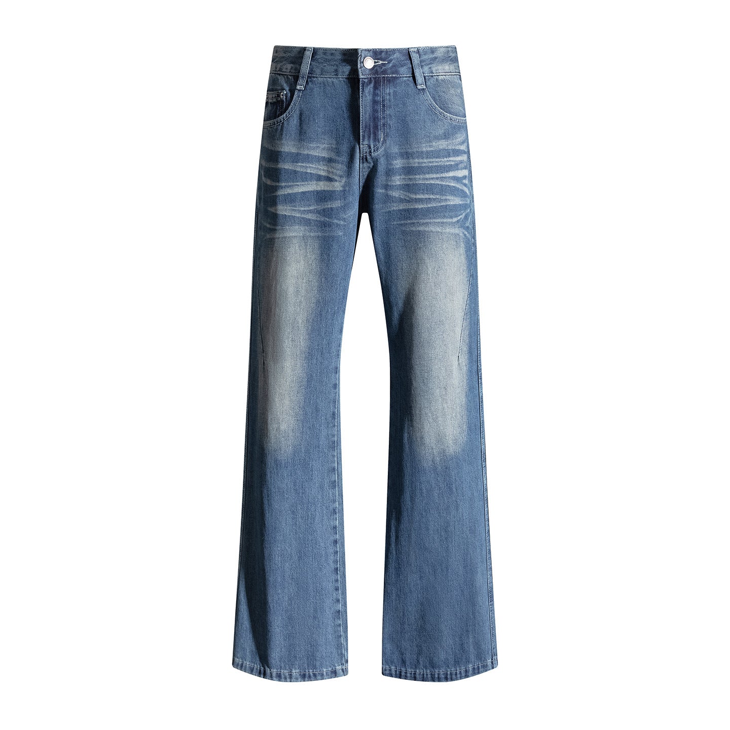 Women's Blue Flared Jeans - Autumn Heavy Wash, Hip-Lifting, Non-Clinging