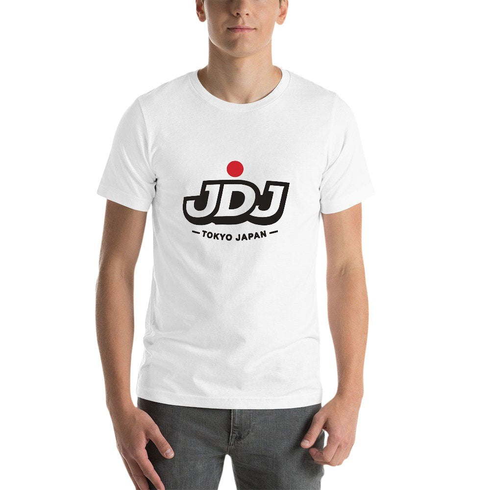 JDJ Logo Men's White Cotton Short Sleeve T Shirt