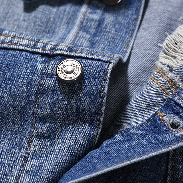 Japanese Denim Jacket - American Retro Style