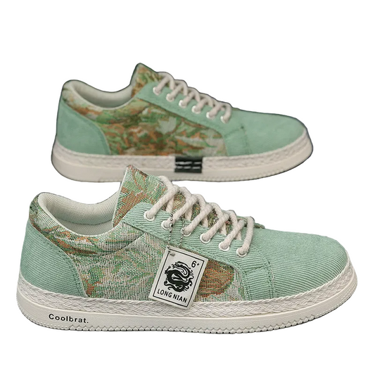 Men's Linen Camouflage Printed Casual Sneakers