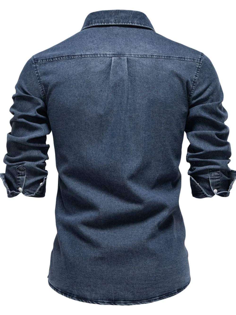 Men's Button Down Collared Neck Denim Shirt