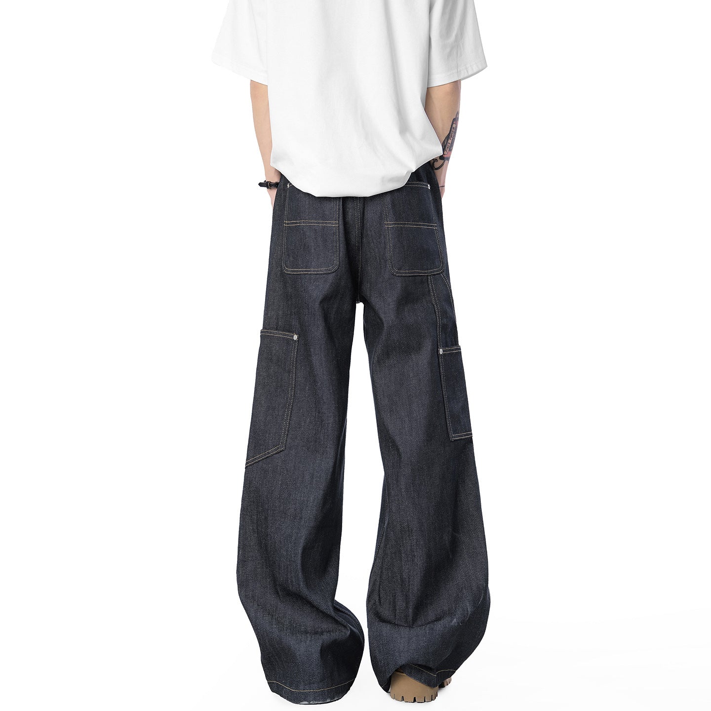 Men's Color Denim Trousers Summer Loose Casual Long Pants