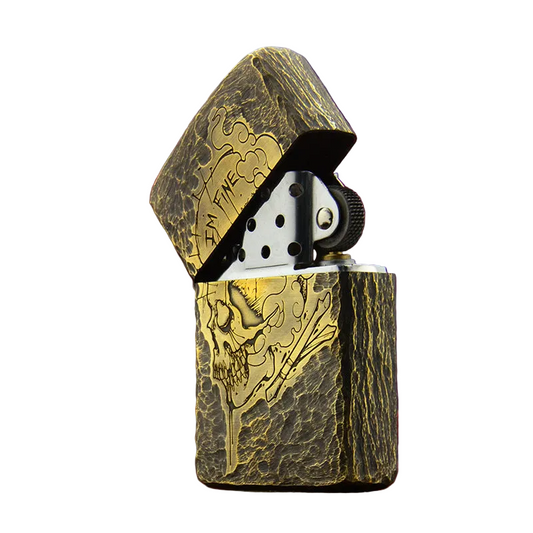Brass Side Skull Kerosene Lighter