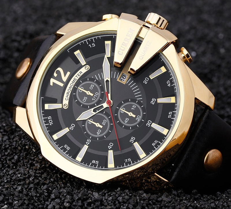 Men's Leather Waterproof Luxury Quartz Watch