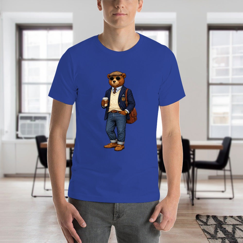 Oxford Denim Bear Men's Short Sleeve T Shirt - Blue