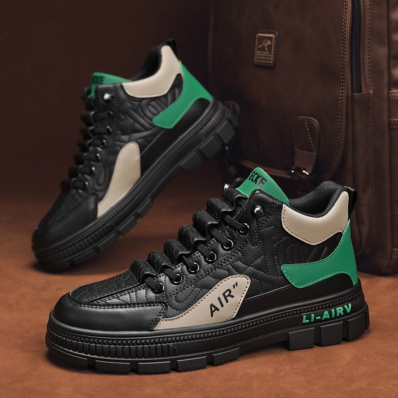 Versatile Men's Casual Workwear Shoes with Thick Sole