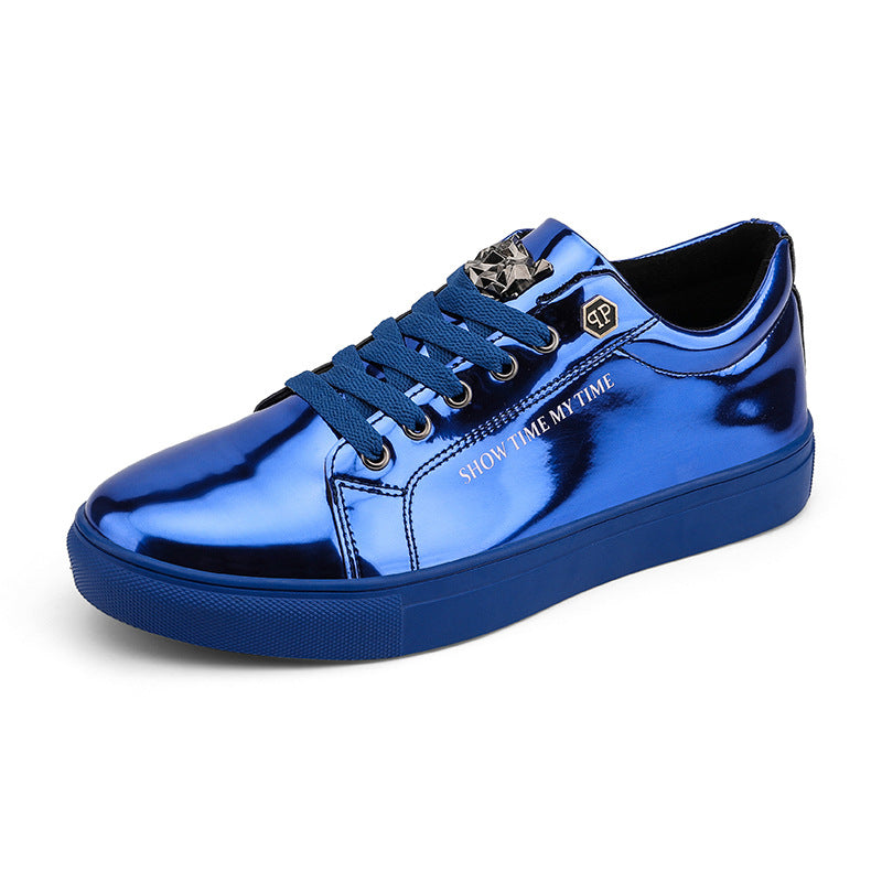 Casual Sports Shoes - Low Cut Shiny Flat Bottomed Board Shoes