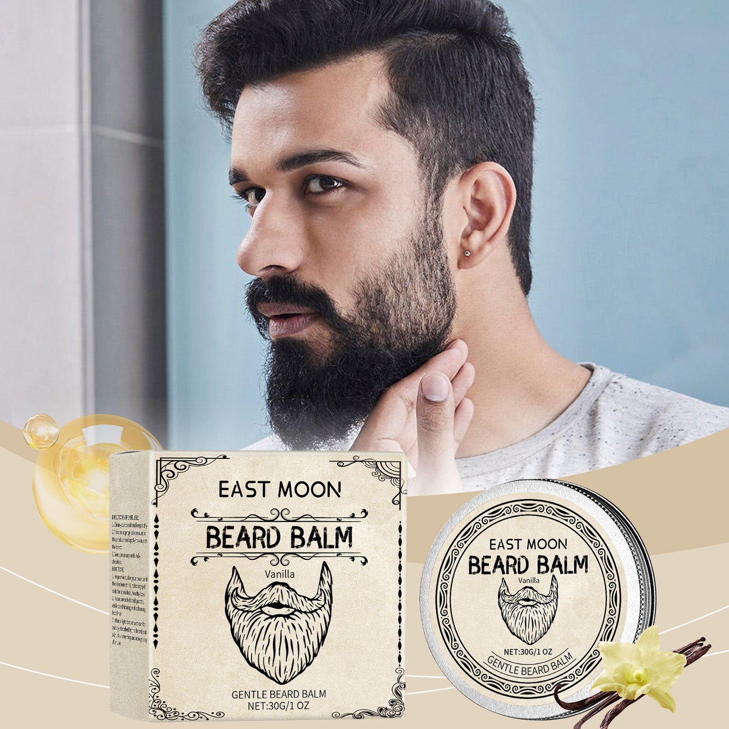 Natural Vanilla Beard Wax for Nourished Beards